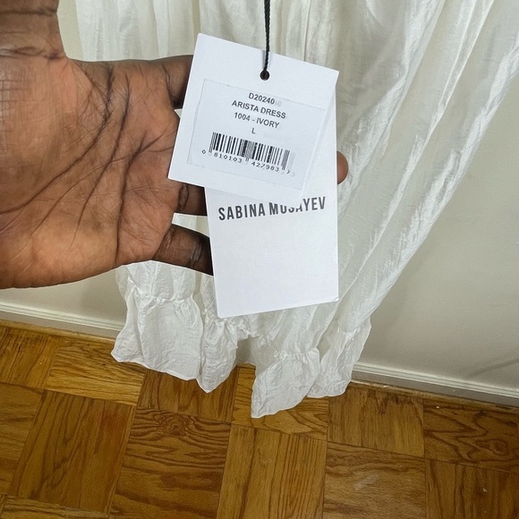 SABINA MUSAYEV white ARISTA DRESS Size L - Picture 7 of 9